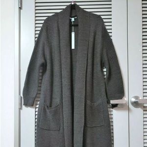 Charcoal Gray Duster Cozy Sweater